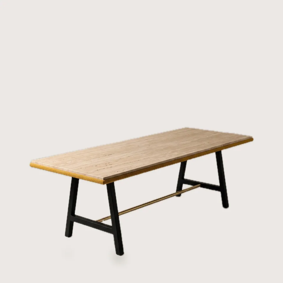 A-Frame Travertine Long Table