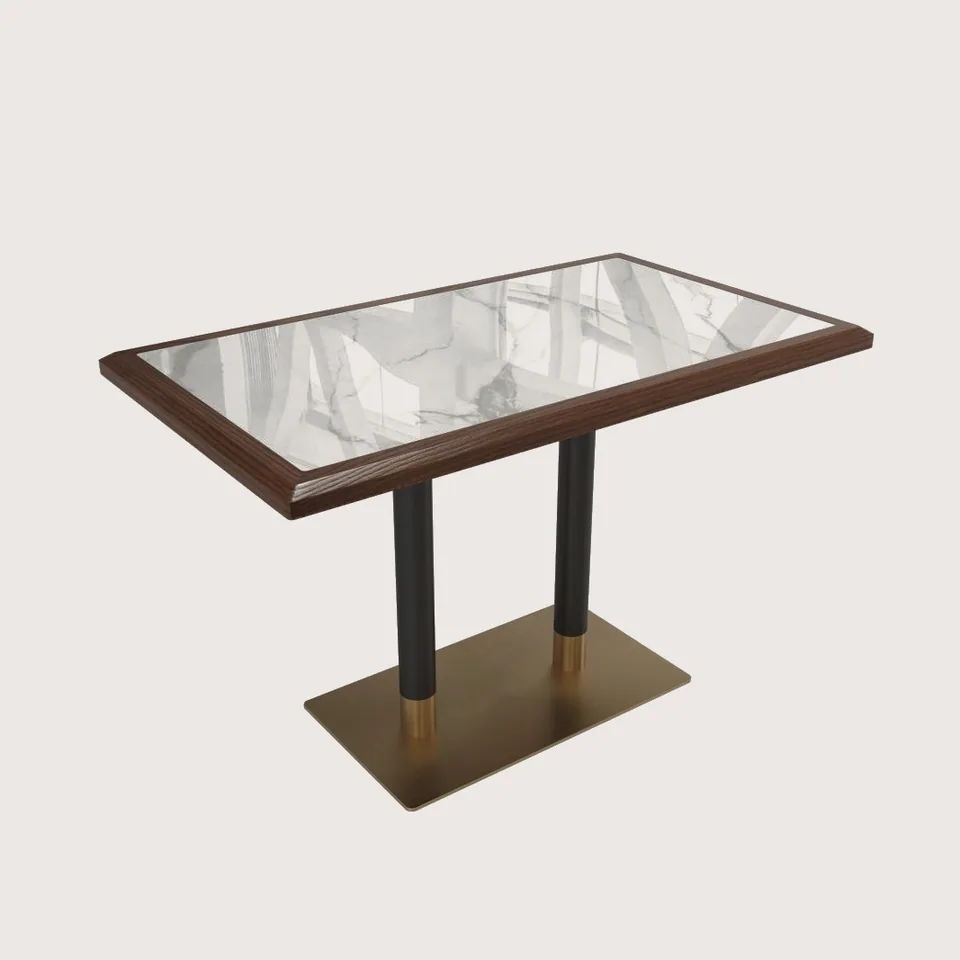 Brass Plinth Stone Table view 2
