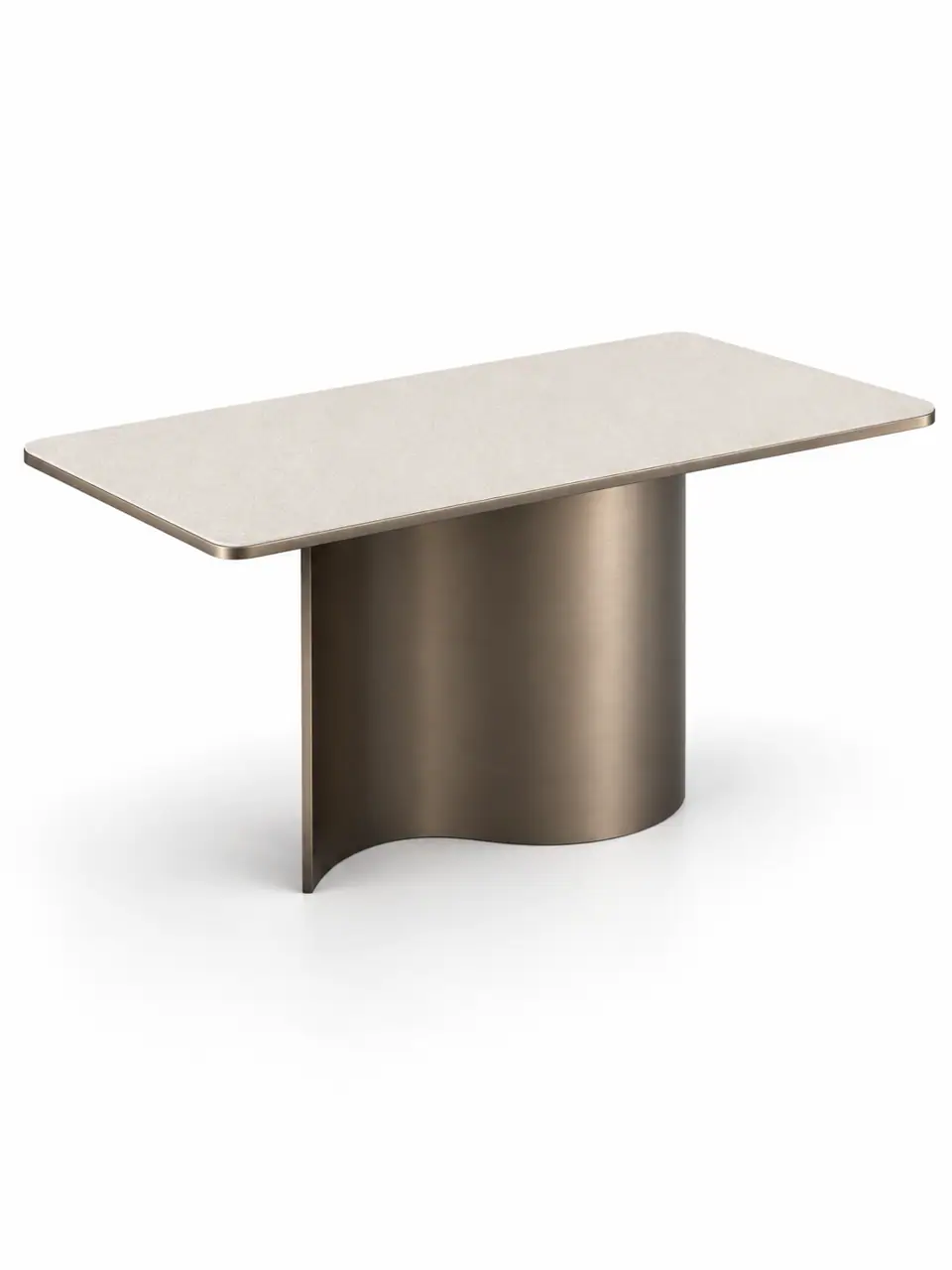 Copper Wave Pedestal Long Table