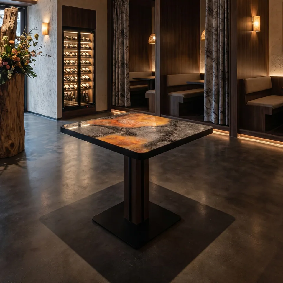 Ember Slab Pedestal Table view 2