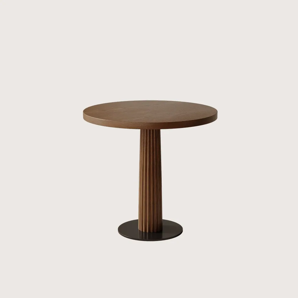 Fluted Column Walnut Table view 3