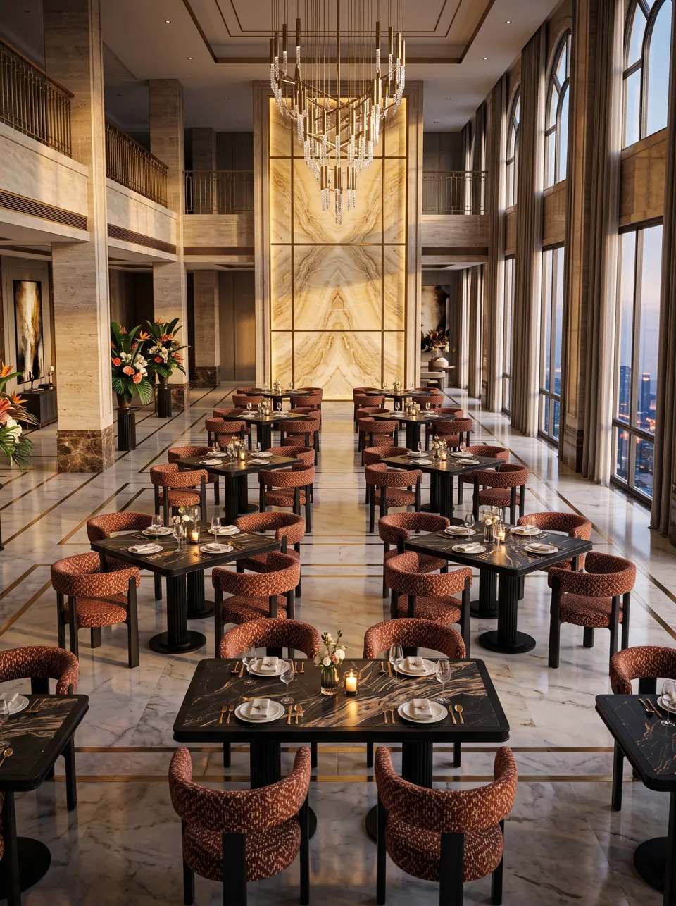 Grand Salon Black Marble Dining Set view 4