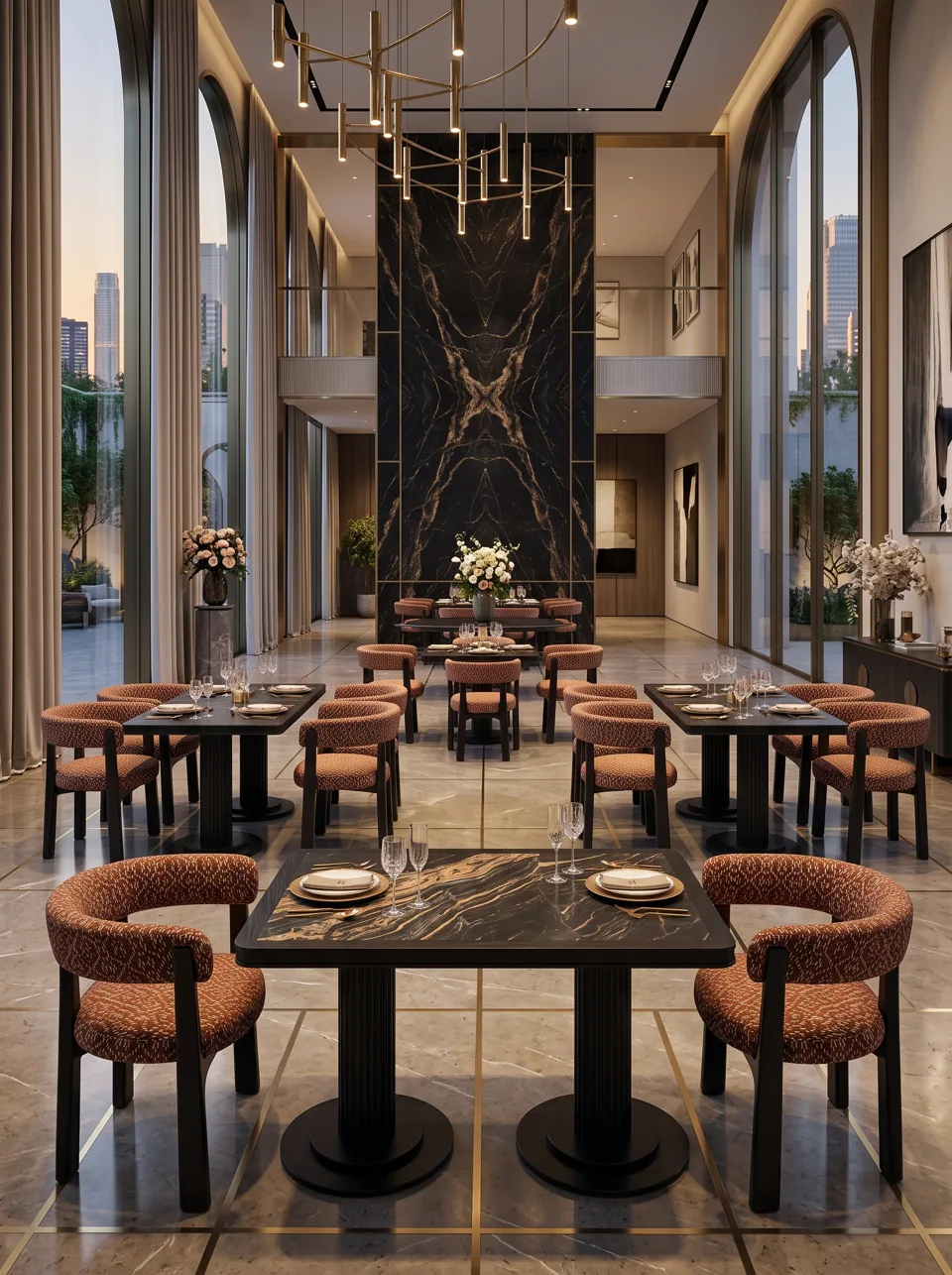 Grand Salon Black Marble Dining Set view 5