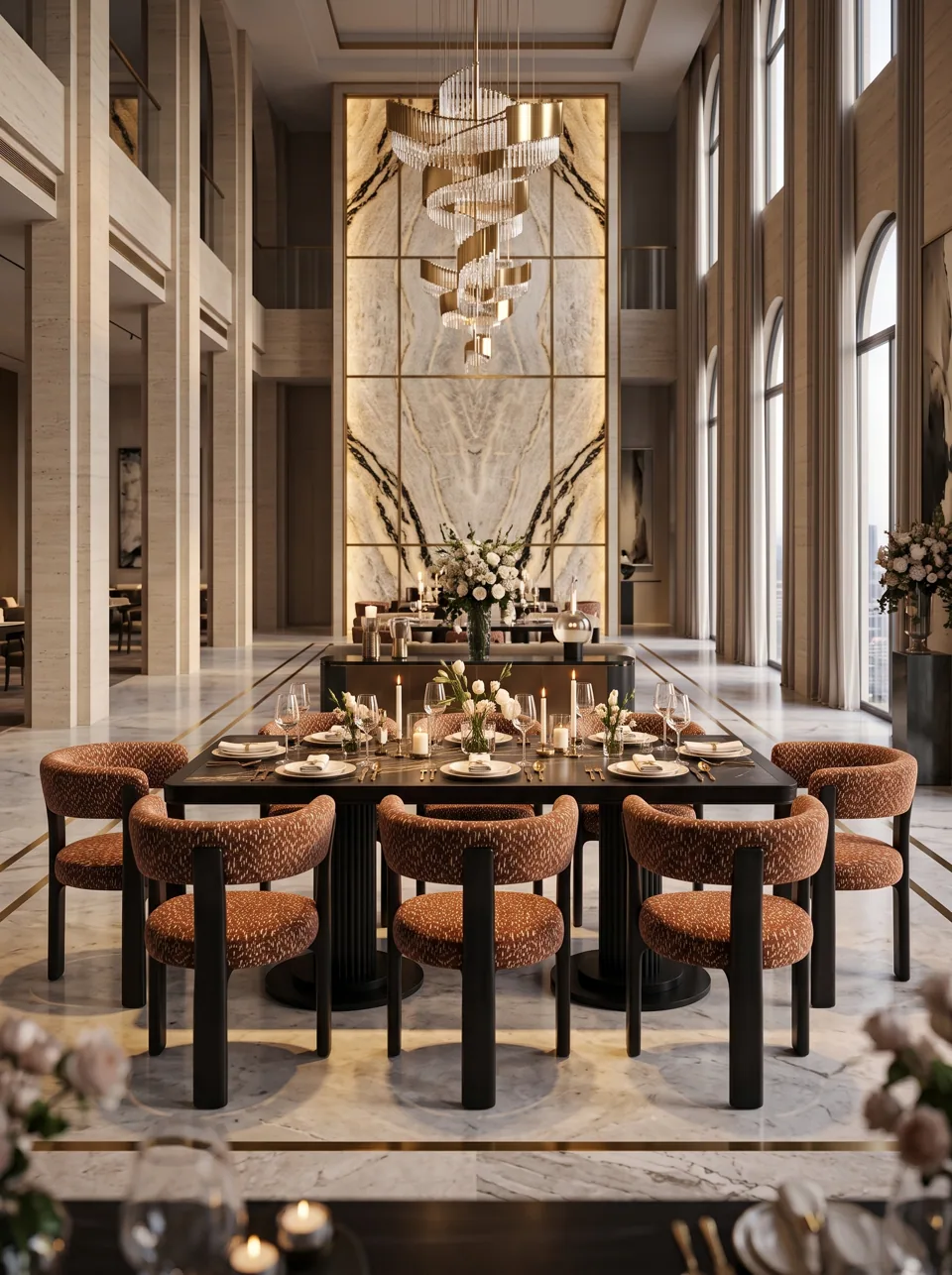 Grand Salon Black Marble Dining Set view 6