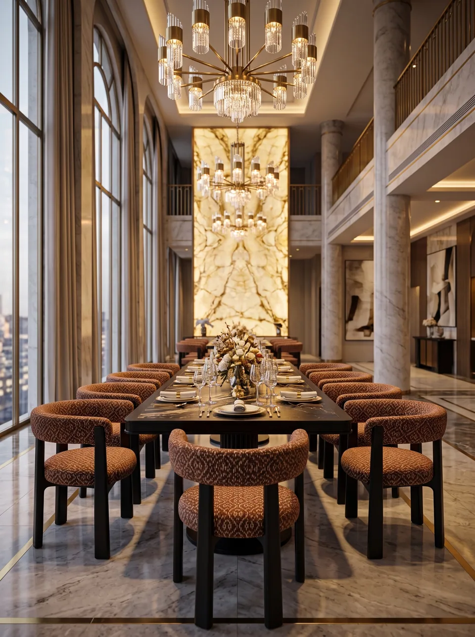Grand Salon Black Marble Dining Set view 7