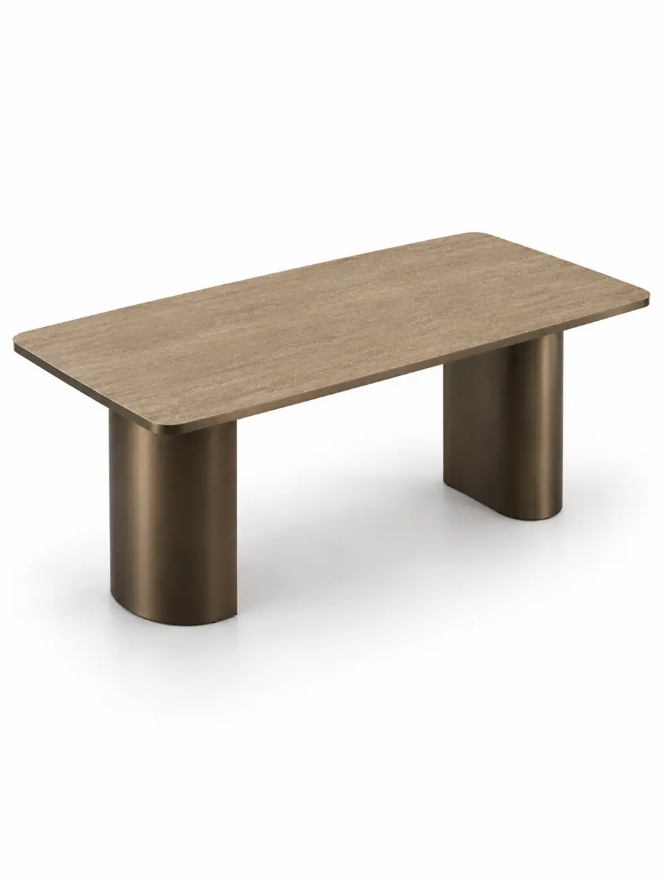 Half-Moon Bronze Oak-Look Table