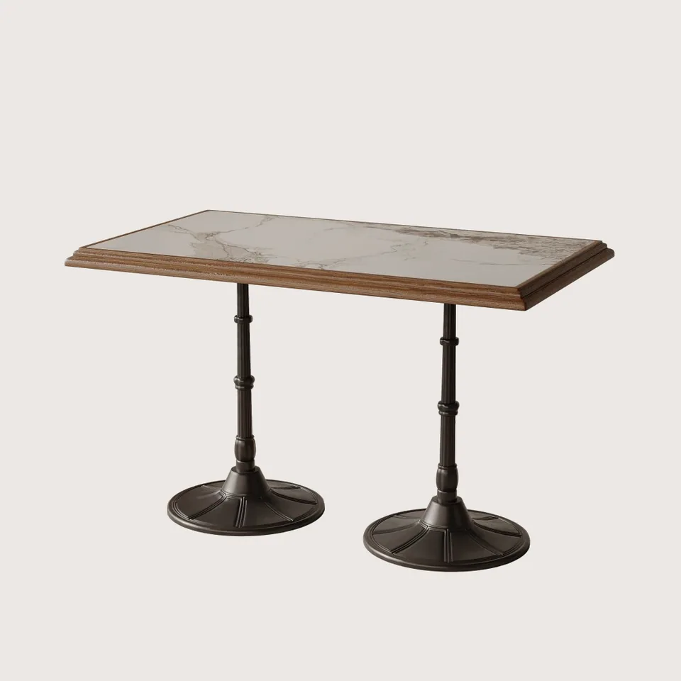 Marble Bistro Twin-Base Table