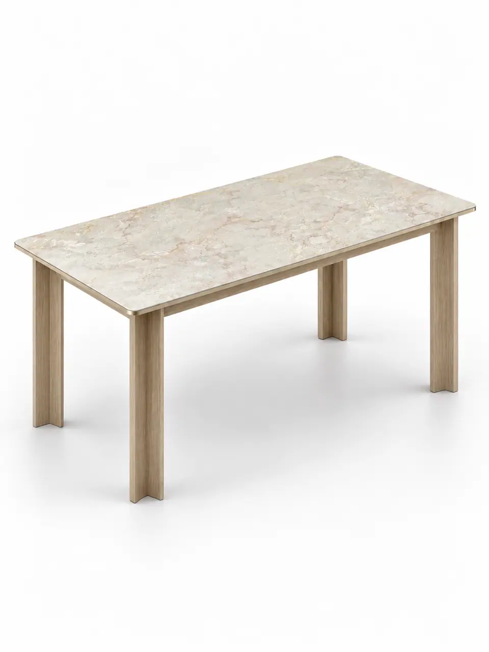 Pale Timber Corner-Leg Table