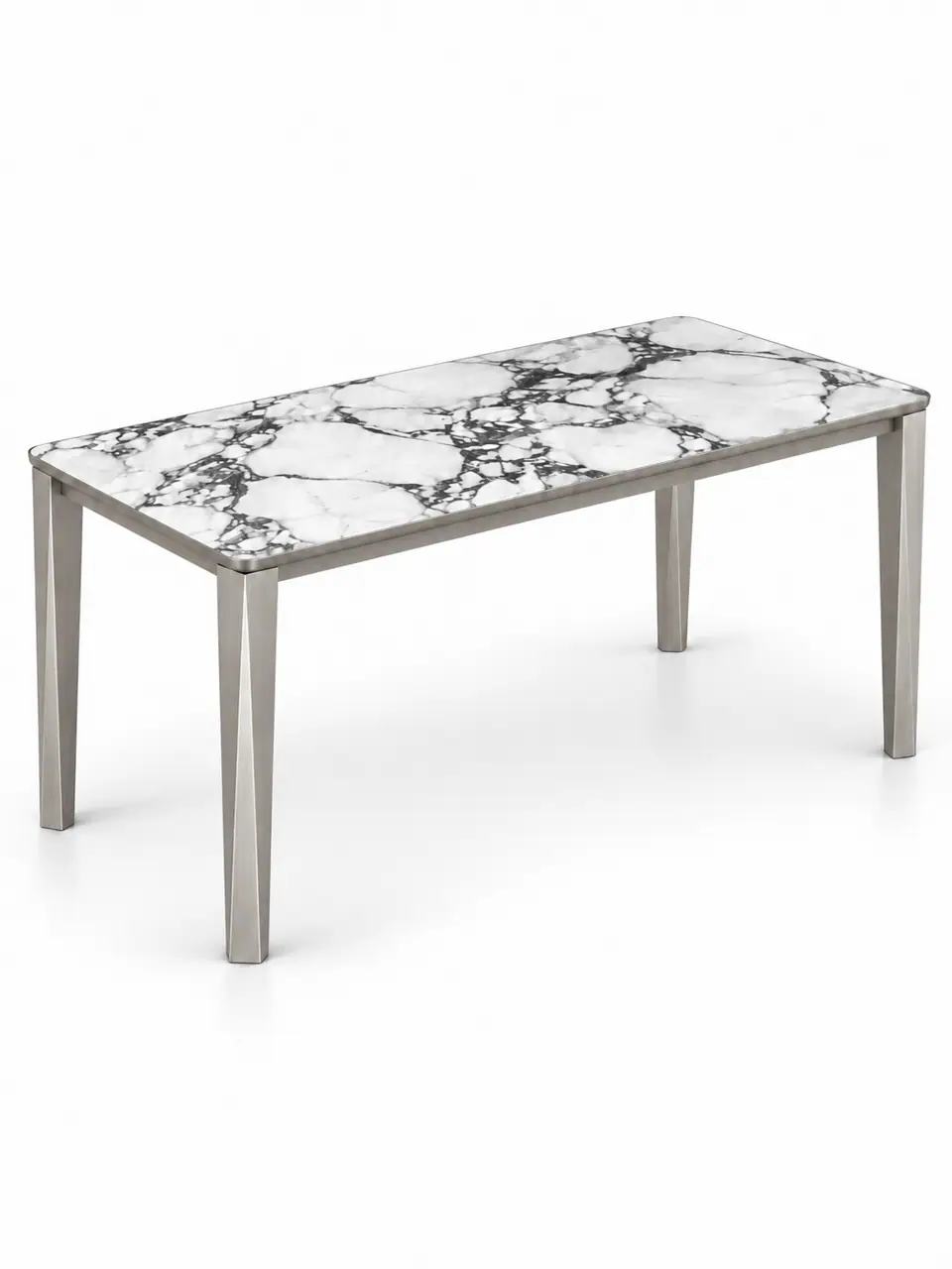 Pewter Facet-Leg Breccia Table