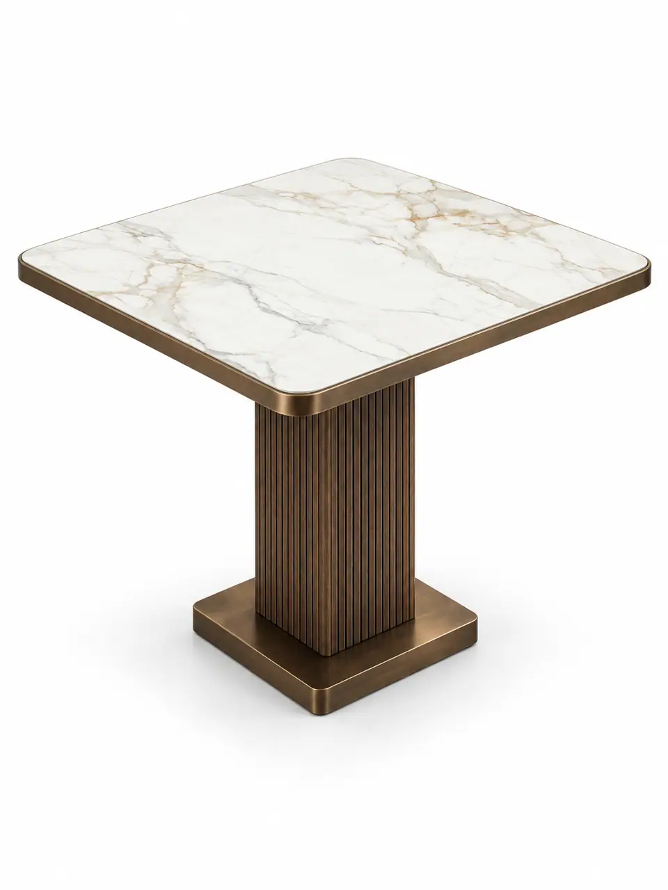 Smoked Flute Column Table