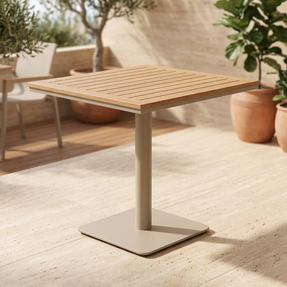 Terrace Slat-Top Pedestal Table