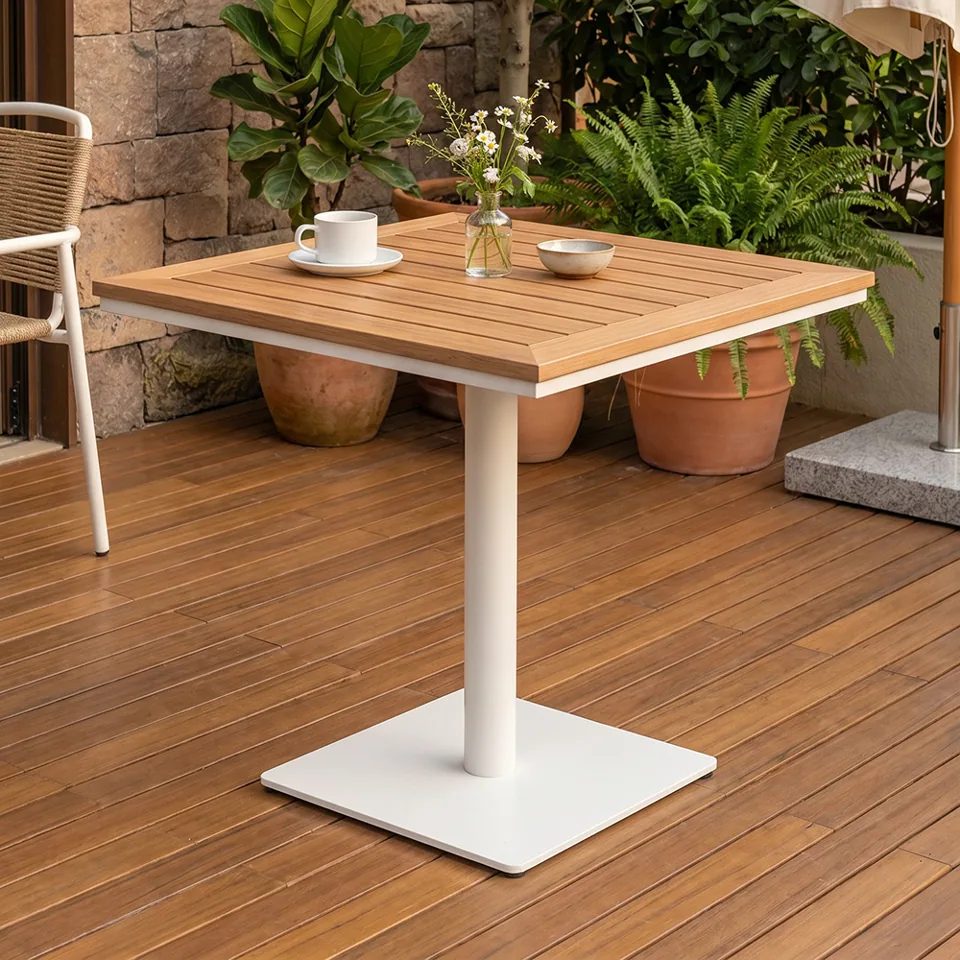 Terrace Slat-Top Pedestal Table view 2
