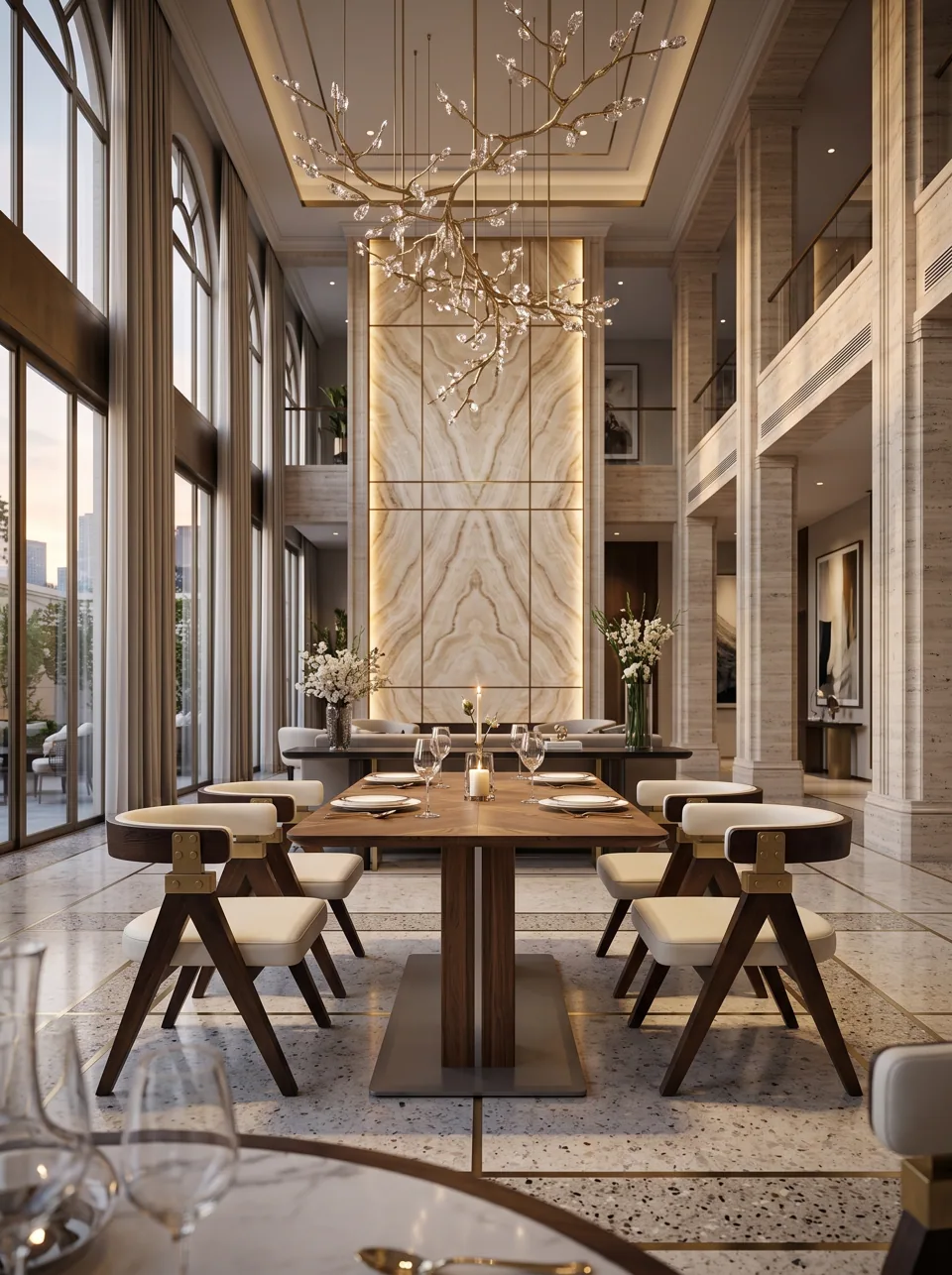 Walnut A-Frame Hotel Dining Set view 5