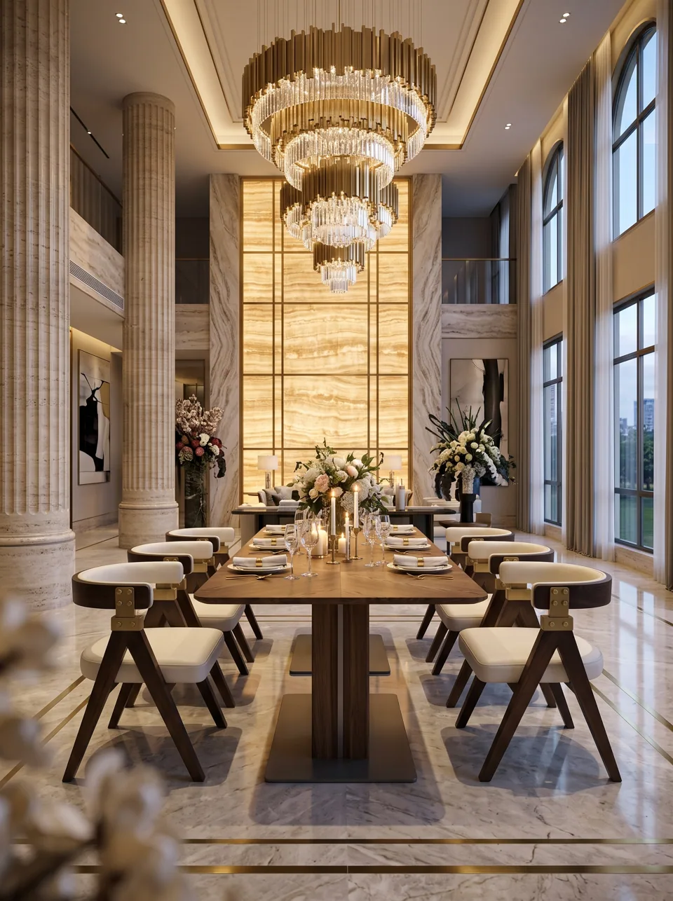 Walnut A-Frame Hotel Dining Set view 7
